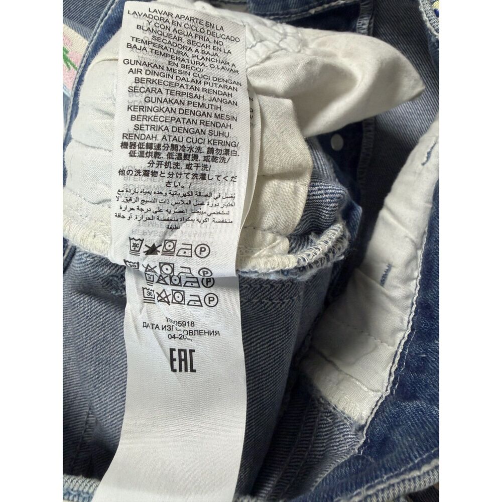 Tory Burch Amy Embroidered Ribbon Flare Jeans Button Fly Light Wash Size 24 EUC - Picture 13 of 15